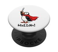 Funny Puffin Bird Huzzah PopSockets Adhesive PopGrip