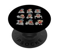 Funny Pug Cycling Bicycle Rider Dog Lover Cute PopSockets Adhesive PopGrip