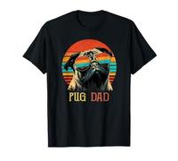 Funny Pug Dad Retro Vintage Dog Owner Sunglasses T-Shirt