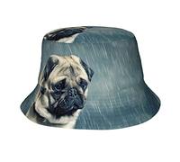 Funny Pug Dog Adult Sunshade Bucket Hat is Suitable for Beach, Camping, Fishing, Outdoor Leisure, Etc, Funny Pug Dog, One size