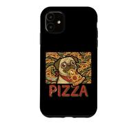 Funny Pug Dog Eating PIZZA Slice Food Lover Case for iPhone 11