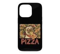 Funny Pug Dog Eating PIZZA Slice Food Lover Case for iPhone 13 Pro