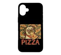 Funny Pug Dog Eating PIZZA Slice Food Lover Case for iPhone 16 Plus