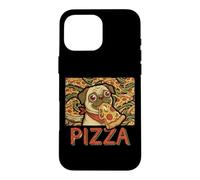 Funny Pug Dog Eating PIZZA Slice Food Lover Case for iPhone 16 Pro Max