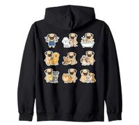 Funny Pug Dog Groomer Pet Grooming Lover Cute Zip Hoodie