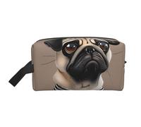 Funny Pug Dog Printed Makeup Bag Travel Portable Cosmetic Bag Large Capacity Makeup Case Toiletry Handbag Organiser for Women