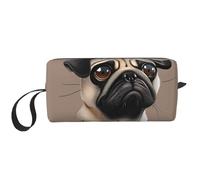 Funny Pug Dog Printed Travel Makeup Bag Portable Cosmetic Bag Makeup Case Toiletry Handbag Organiser for Women
