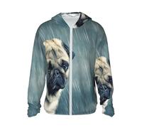 Funny Pug Dog Sun Protection Hoodie Quick-Dry Tops Summer Uv Protection
