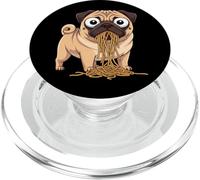 Funny Pug Eating Spaghetti Clumsy Dog Design PopSockets PopGrip for MagSafe