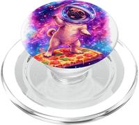Funny Pug Flying A Pizza Astronaut Puppy Space PopSockets PopGrip for MagSafe