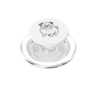 Funny Pug Hand Drawn Sketch Doodle Dog Drawing PopSockets PopGrip for MagSafe