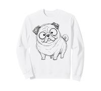 Funny Pug Hand Drawn Sketch Doodle Dog Drawing Sweatshirt