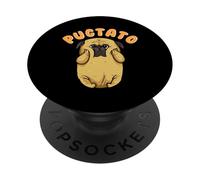Funny Pug Lovers Pugtato Pug Looks Like A Potato PopSockets Adhesive PopGrip