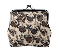 Funny Pug Pattern Print Exquisite Versatile Kiss Lock Coin Purse Cute Small Zipper Wallet for Coins Cards
