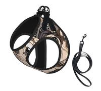 Funny Pug Pattern Print Harness Leash Set For Cat And Small Dog, Adjustable, Reflective, And Escape-Proof Vest With Soft Breathable Mesh Lining