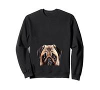 Funny Pug Peeking Dog Mom Dad Owner Pet Sweatshirt