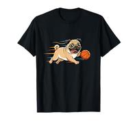 Funny Pug Playing Basketball Puppy Sports T-Shirt