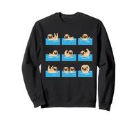 Funny Pug Pool Swimming Dog Cartoon Summer Sweatshirt