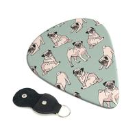 Funny Pug Puppy Dog Guitar Picks 6-Pack - Pick Set (0.46mm / 0.71mm / 0.96mm) Suitable For Guitar And Ukulele Playing