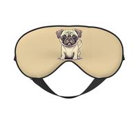 Funny Pug Puppy Print Sleep Mask for Women Men Comfortable Eye Mask for Traveling Nap Night Sleep