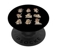 Funny Pug Rock Climbing Adventure Dog Cartoon PopSockets Adhesive PopGrip