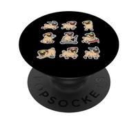 Funny Pug Running Marathon Jogger Dog Lover Cute PopSockets Adhesive PopGrip