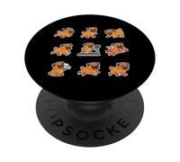 Funny Pug Running Marathon Jogger Dog Lover Cute PopSockets Adhesive PopGrip