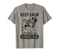 Funny Pug Service Dog Keep Calm It's Just A Service Dog T-Shirt