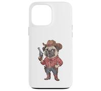Funny Pug Sheriff Cowboy Design Case for iPhone 13 Pro Max
