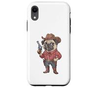 Funny Pug Sheriff Cowboy Design Case for iPhone XR