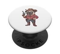 Funny Pug Sheriff Cowboy Design PopSockets Adhesive PopGrip