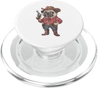 Funny Pug Sheriff Cowboy Design PopSockets PopGrip for MagSafe