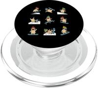 Funny Pug Snowboarding Cartoon Winter Dog PopSockets PopGrip for MagSafe