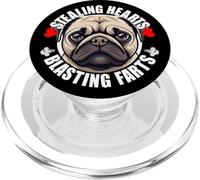Funny Pug Stealing Hearts Blasting Farts Puppy Dog Lover PopSockets PopGrip for MagSafe