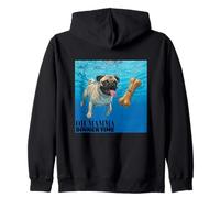 Funny Pug Swimming Underwater Zip Hoodie