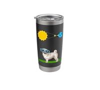 Funny Pug with Eclipse Glasses Dog Owner Solar eclipses Stainless Steel Insulated Tumbler