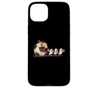 Funny Pumpkin Chasing Ghosts Halloween Soccer Mom Case for iPhone 15 Plus