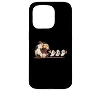 Funny Pumpkin Chasing Ghosts Halloween Soccer Mom Case for iPhone 15 Pro