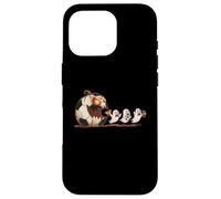 Funny Pumpkin Chasing Ghosts Halloween Soccer Mom Case for iPhone 16 Pro