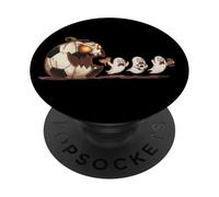 Funny Pumpkin Chasing Ghosts Halloween Soccer Mom PopSockets Adhesive PopGrip
