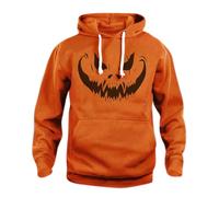 Funny Pumpkin Face Bat Hooded Sweatshirt For Men Halloween Outfits 3D Printed Design Pullover With Pockets and Drawstring Hoodies Winter Clothes (Orange #1, XXXL)