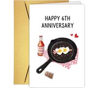Funny Pun Iron Anniversary Card, Humorous 6 Year Wedding Anniversary Card, Happy 6th Anniversary Card, So Hot for You