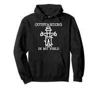 Funny Pun Outstanding in My Field Scarecrow Farming Dad Joke Pullover Hoodie