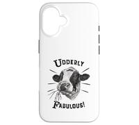Funny Pun Utterly Fabulous Holstein Cow Case for iPhone 16