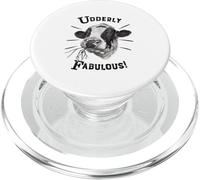 Funny Pun Utterly Fabulous Holstein Cow PopSockets PopGrip for MagSafe