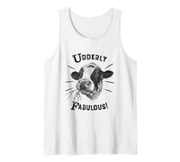 Funny Pun Utterly Fabulous Holstein Cow Tank Top