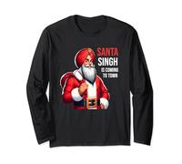 Funny Punjabi Indian Santa Singh is Coming to Town Long Sleeve T-Shirt