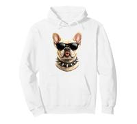Funny Punk French Bulldog Spiked Collar Kiss Design Pullover Hoodie