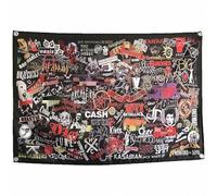 Funny Punk Metal ROCK Music Flag Hanging Banner Poster Print Art Tapestry Vintage Wall Art Canvas Painting Home Bedroom Living Room Bar Cafe Wall Decoration 3G