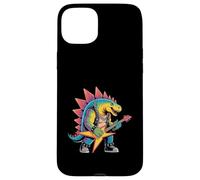 Funny Punk Rock Stegosaurus Dinosaur Playing Guitar Case for iPhone 15 Plus